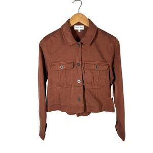 Bella Dahl Flap Pocket Cropped Utility Jacket Size Small Autumn Amber